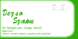 dezso szapu business card